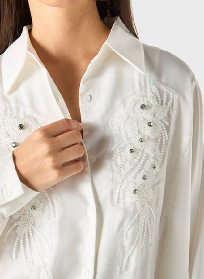 Embellished Bishop Sleeve Shirt