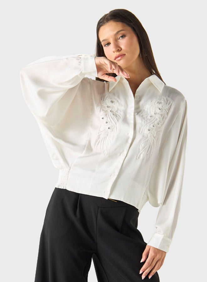 Embellished Bishop Sleeve Shirt