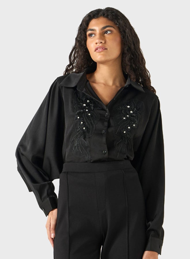 Embellished Bishop Sleeve Shirt