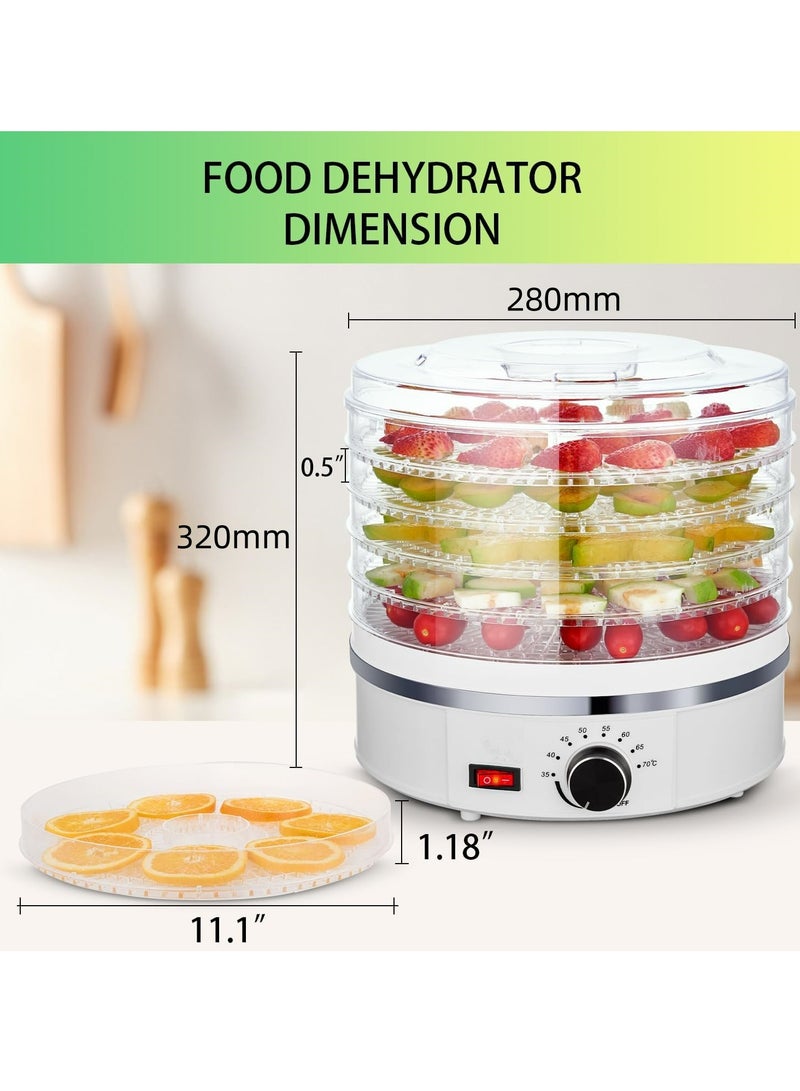 Food Dehydrator Machine Dehydrators For Food And Jerky 5 Trays Adjustable Temperature Control Multi-Funtional Dryer For Preserve Jerky, Fruits, Vegetables, Meat, Herbs, Flowers