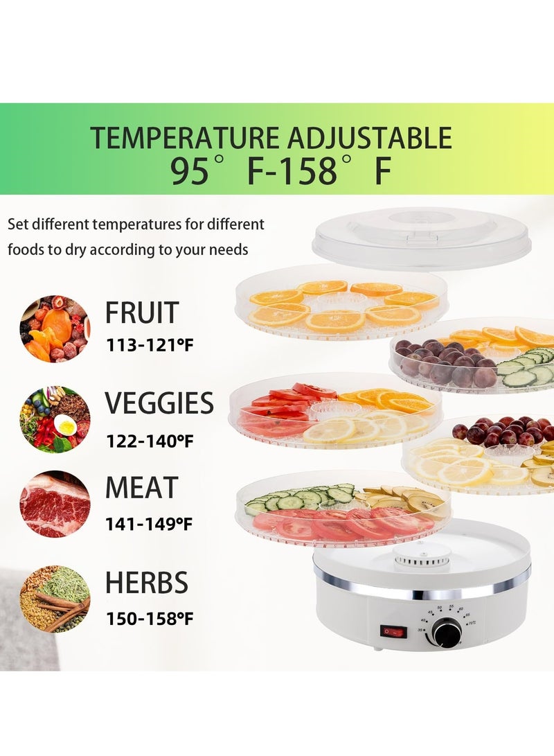 Food Dehydrator Machine Dehydrators For Food And Jerky 5 Trays Adjustable Temperature Control Multi-Funtional Dryer For Preserve Jerky, Fruits, Vegetables, Meat, Herbs, Flowers