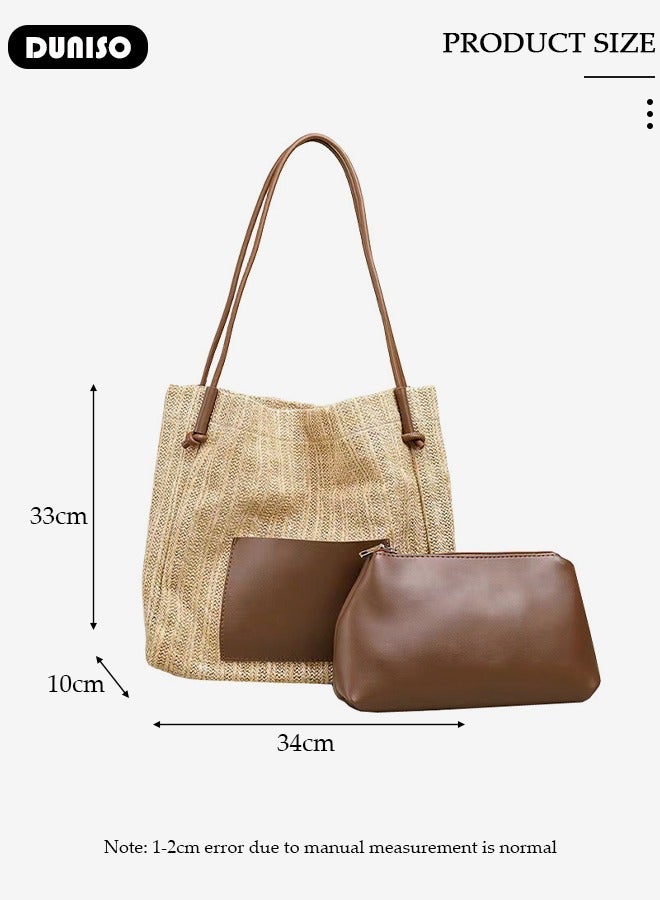 Women's Shoulder Tote Bag Handbag For Women Large Capacity Bucket Crossbody Bag Fashionable Travel Messenger Bag Large Capacity Shoulder Bag For Ladies Girls College Students