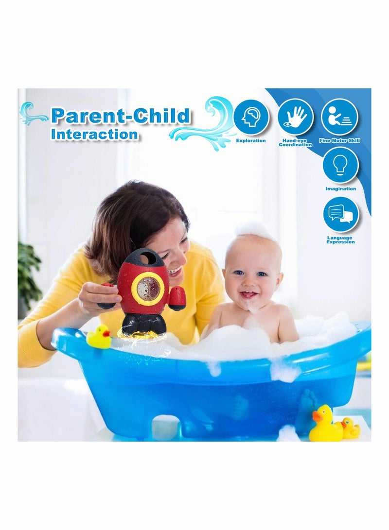 Bath Toys | Bath Toys for Toddlers 1-3 Years Old | Space Rocket Spray Water with Rotatable Fountain Shower Bathtub Toys | Baby Shower Bath Toys for Toddlers Boys Girls 1 2 3 4 Years