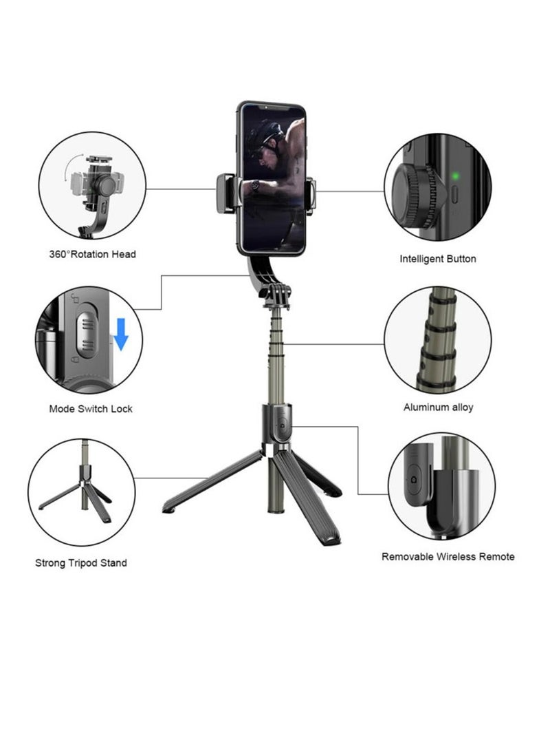 L08 Bluetooth Handheld Gimbal Stabilizer Mobile Phone Selfie Stick Holder Adjustable Selfie Stand With tripod