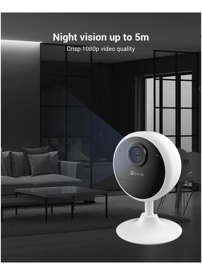 CB1 Indoor Security Camera, 1080p Home Battery Camera with IR Night Vision, Two Way Talk, Adjustable Magnetic Stand, Sleep Mode, Human Motion Detection, Works with Alexa, Supports MicroSD Card