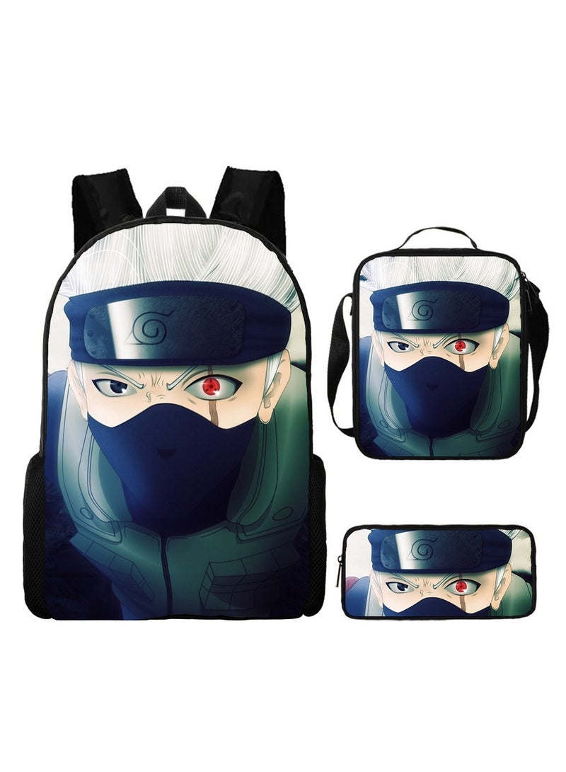 Cartoon Anime Student Backpack Three-Piece Set 29*42*16cm