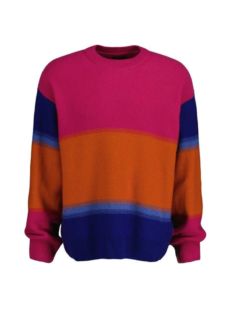 Degrade Striped Crew Neck Sweater