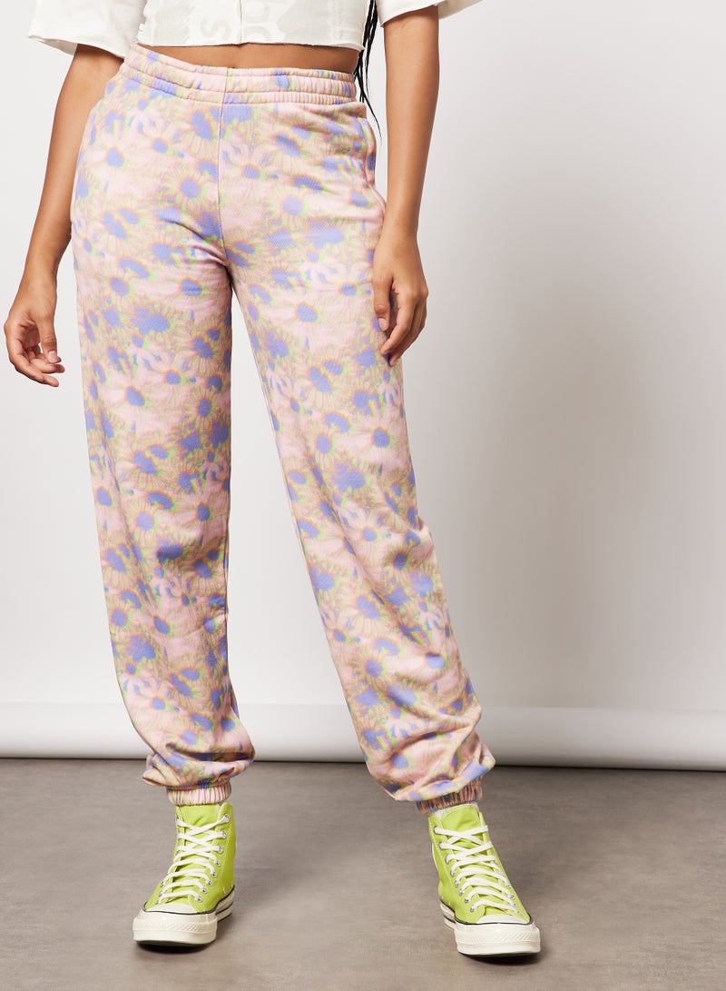 Hazy Daisy Print Joggers Multicolour