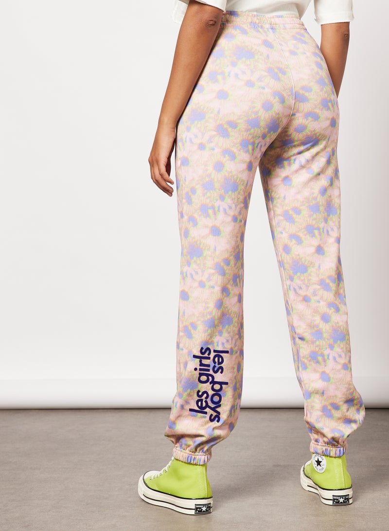 Hazy Daisy Print Joggers Multicolour