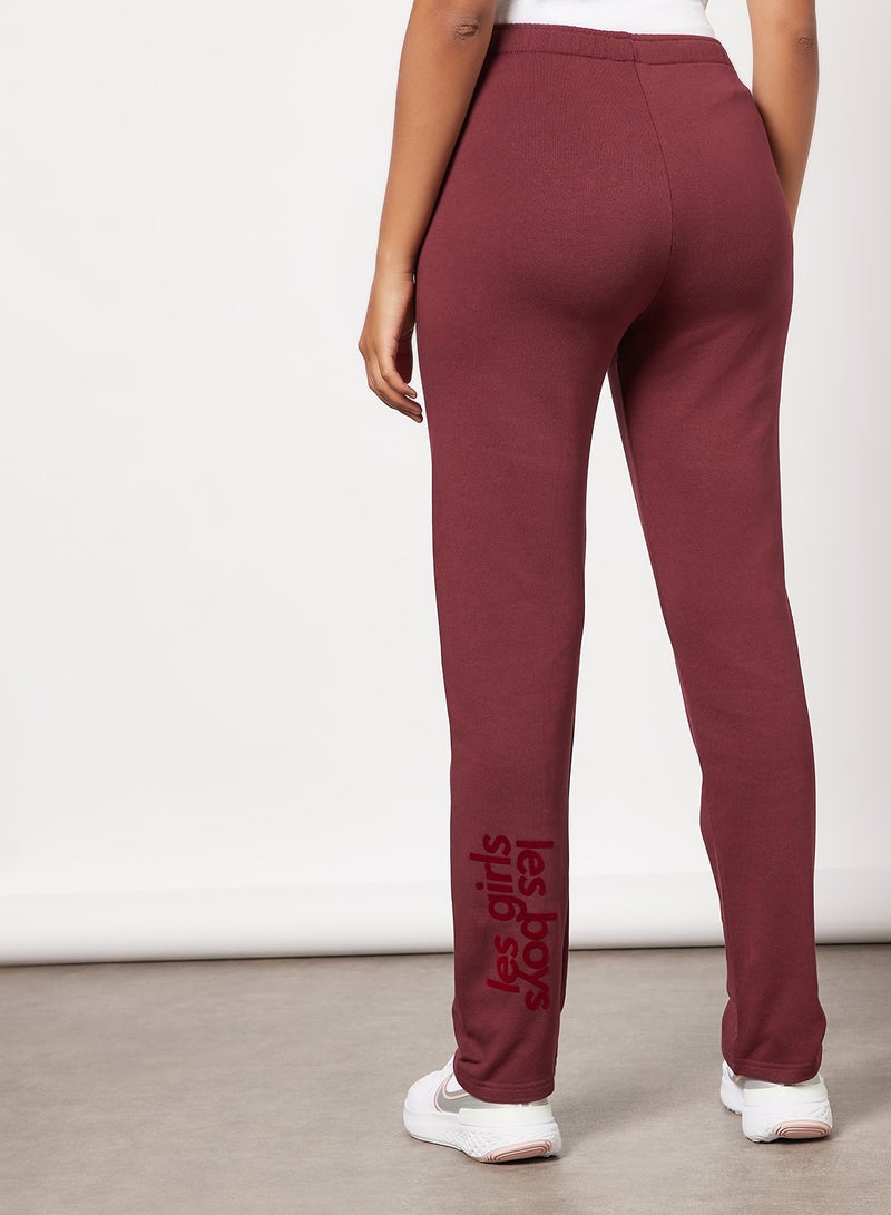 Straight Leg Sweatpants Maroon