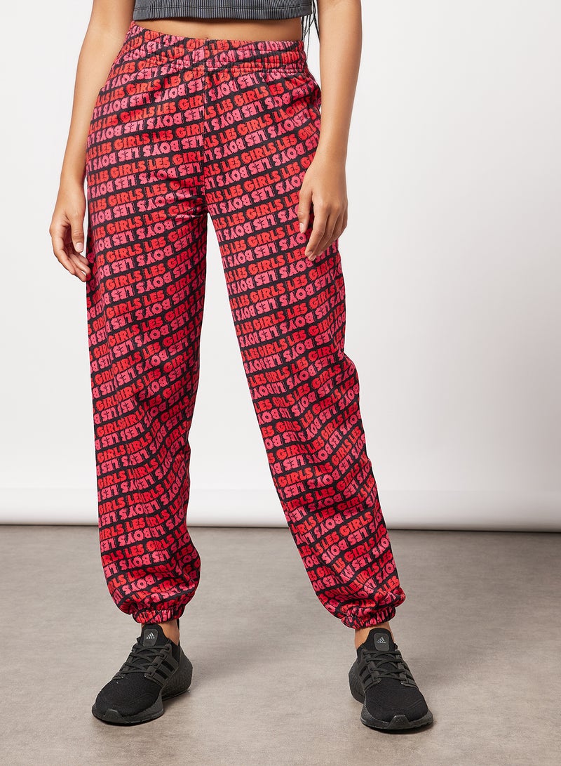 Graphic Wordmark Print Joggers Multicolour