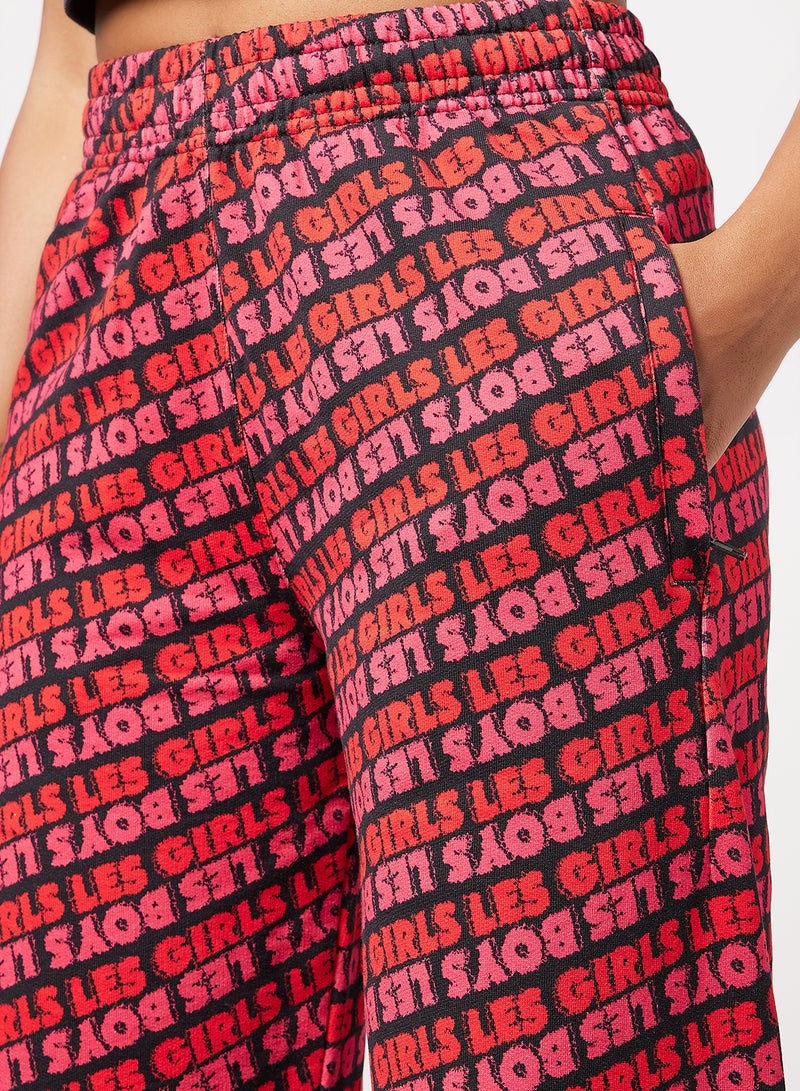 Graphic Wordmark Print Joggers Multicolour