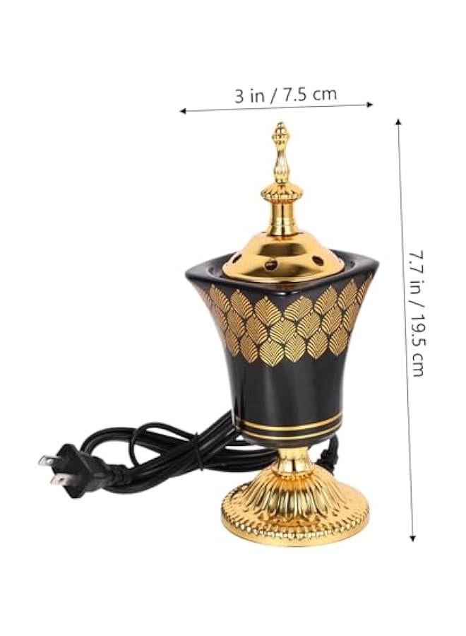 Incense Burner Bakhoor Burner Electric Oud Frankincense Candle Stand Incense Stick Holder Aroma Diffuser Incense Furnace Home Decor Censer Burner Iron Middle East