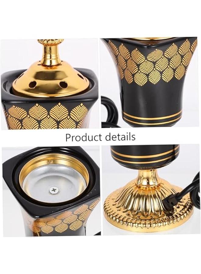 Incense Burner Bakhoor Burner Electric Oud Frankincense Candle Stand Incense Stick Holder Aroma Diffuser Incense Furnace Home Decor Censer Burner Iron Middle East