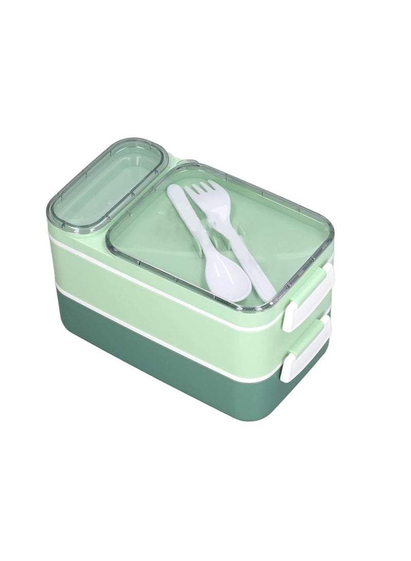 Bento Lunch Box With Divider 21x11.5x12 cm Stainless Steel Green 1600ml