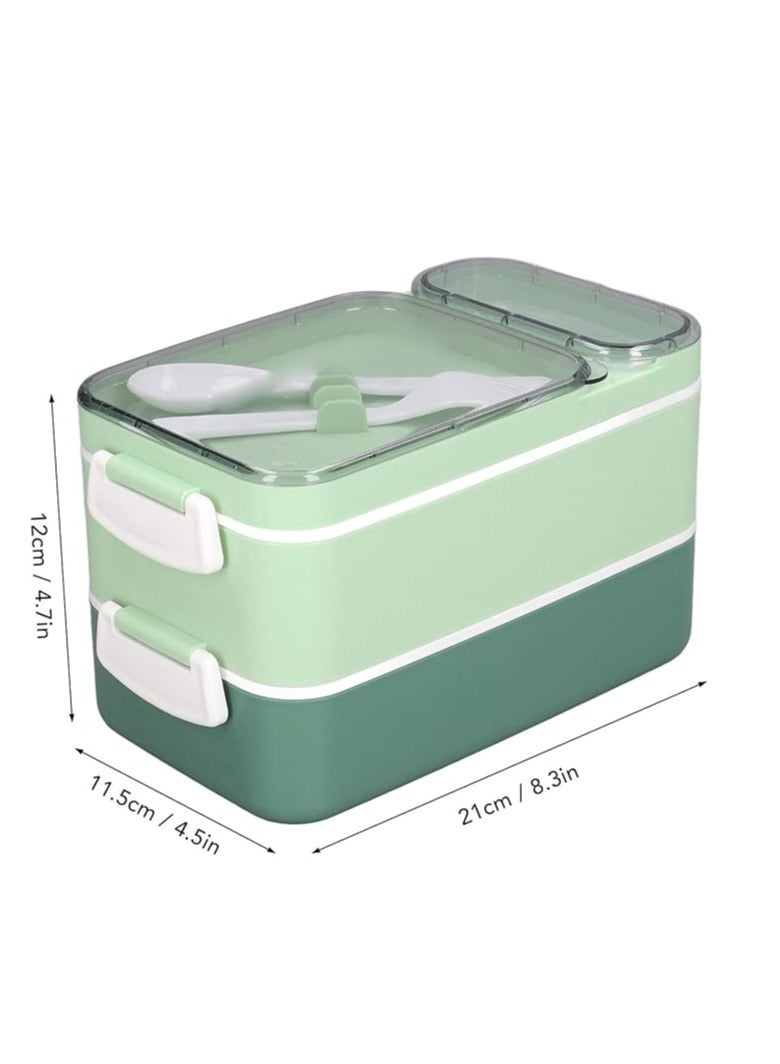 Bento Lunch Box With Divider 21x11.5x12 cm Stainless Steel Green 1600ml