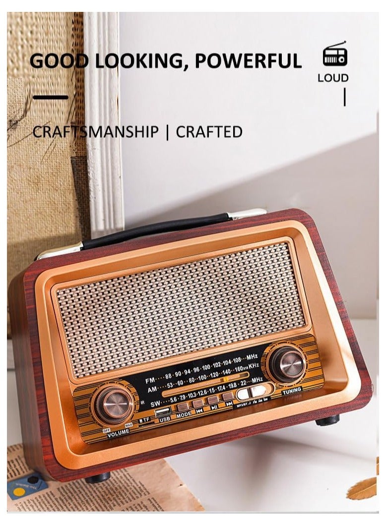 Portable Retro Radio Wireless Bluetooth Speakers Hifi Stereo Radio Receiver Player Usb Mp3 Classic Style