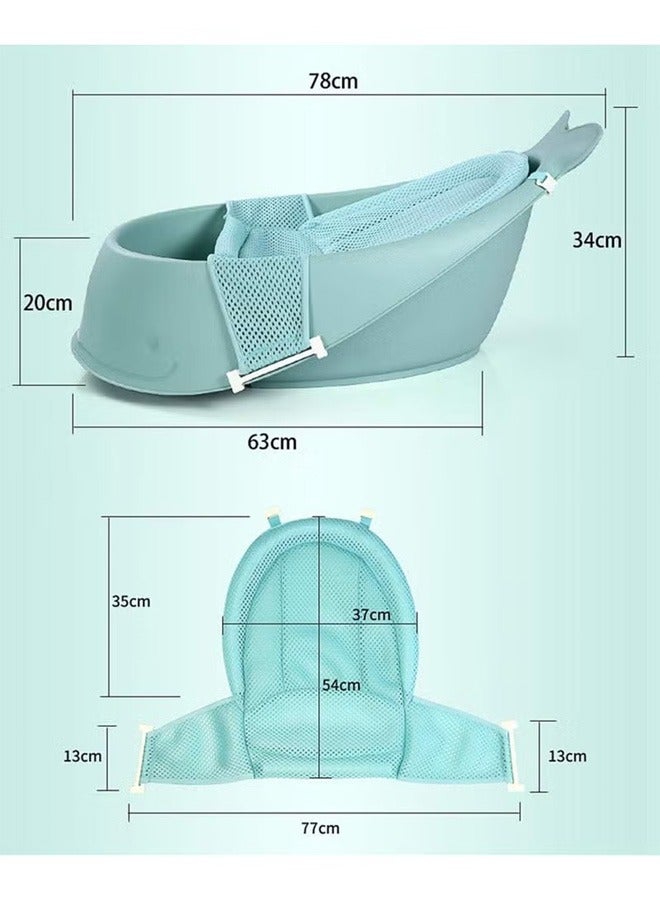 Baby Net Pocket Bathtub, Detachable Net Pocket, Can Lie Down And Bathe, Blue