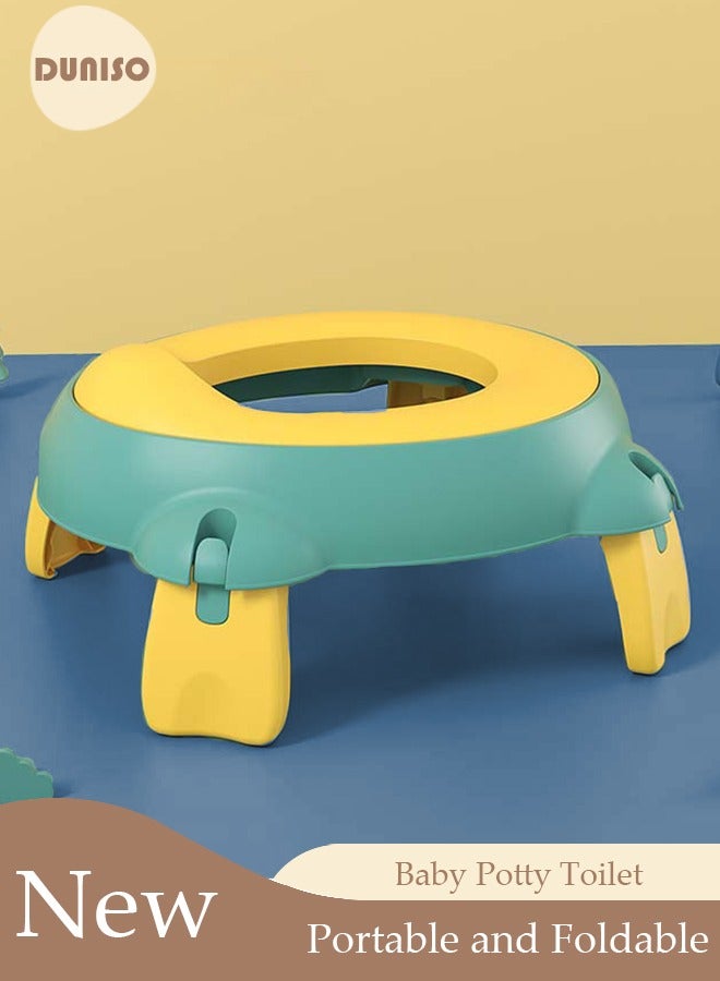 Folding Potty Training Toilet for Kids, Foldable Portable Car Potty with Storage Bags, Travel Potty Chair for Children's, Reusable Potty Toddler for Travel Camping Park Indoor Outdoor