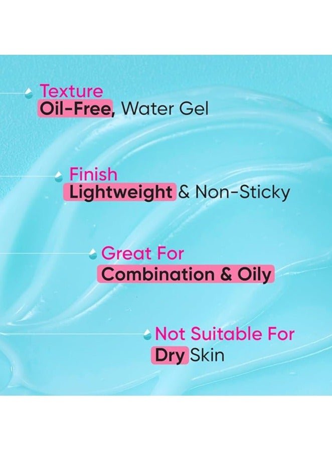 DOT & KEY 72Hr Hydrating Gel + Probiotics Moisturizer For Face With Hyaluronic Acid, Kombucha & Rice Water Lightweight Gel Oil Free Moisturizer | For Oily, Dull & Uneven Skin Tone I For All Skin Types | 60Ml