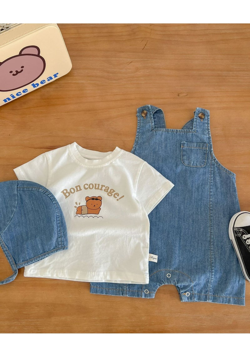 Baby Straps, Baby Clothing, Denim Jumpsuit, Climbing Suit, Bag, Fart Jacket, Including Hat