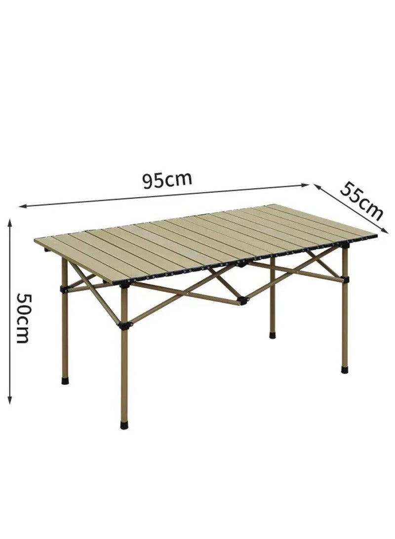 Beige foldable outdoor camping party picnic fishing table