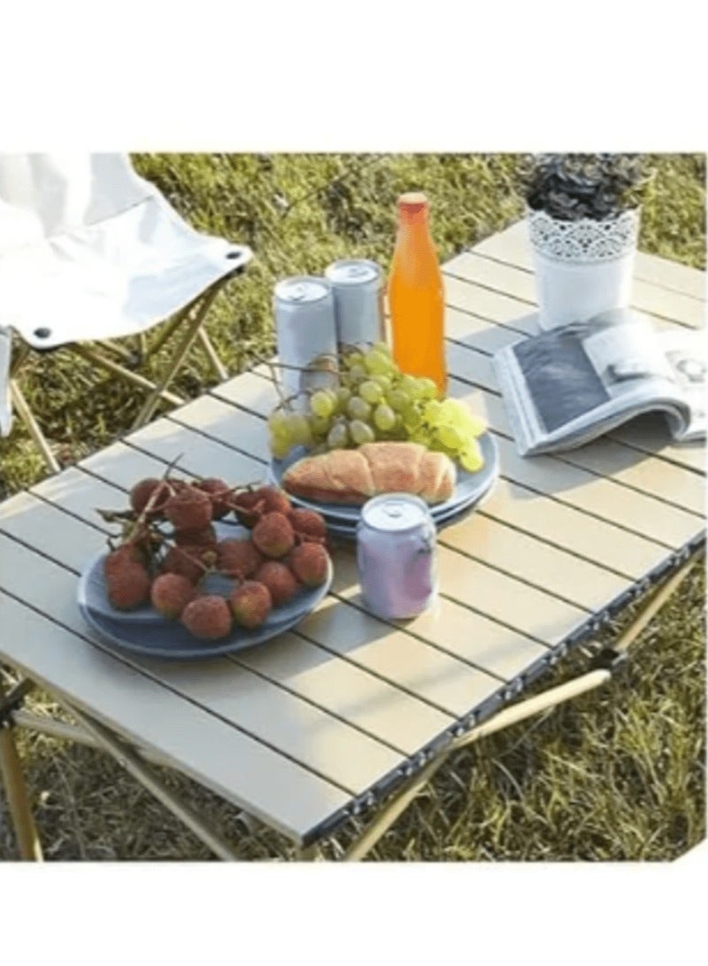 Beige foldable outdoor camping party picnic fishing table