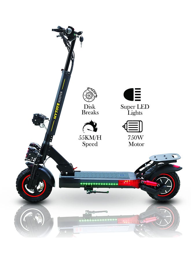 MT958 Power Full Motor 750W Electric Scooter 2024 Upgraded Version 55Kkm/hr Speed Dual Shock Absorbers,36V 13AH Off-Road Tires , Adjustable Comfortable Seat, Super Bright LED Headlights and Tail Light