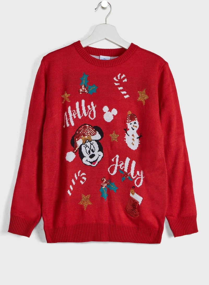 Kids Minnie Christmas Sweater