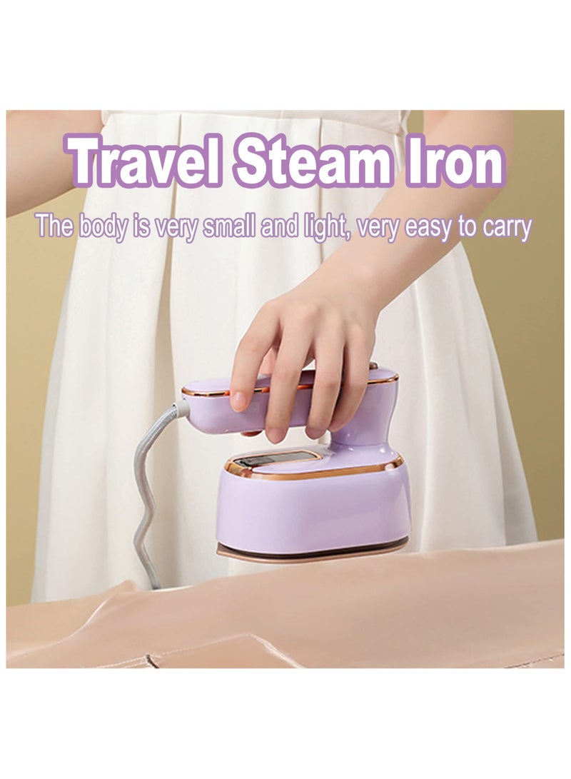 Mini Steam Iron, 1000W Steam Iron, Foldable Handheld Steam Iron, Ceramic Nonstick Soleplate, 20s Fast Heat Up, Portable Steamer, for Home Travel, Safe for Fabrics Ironing