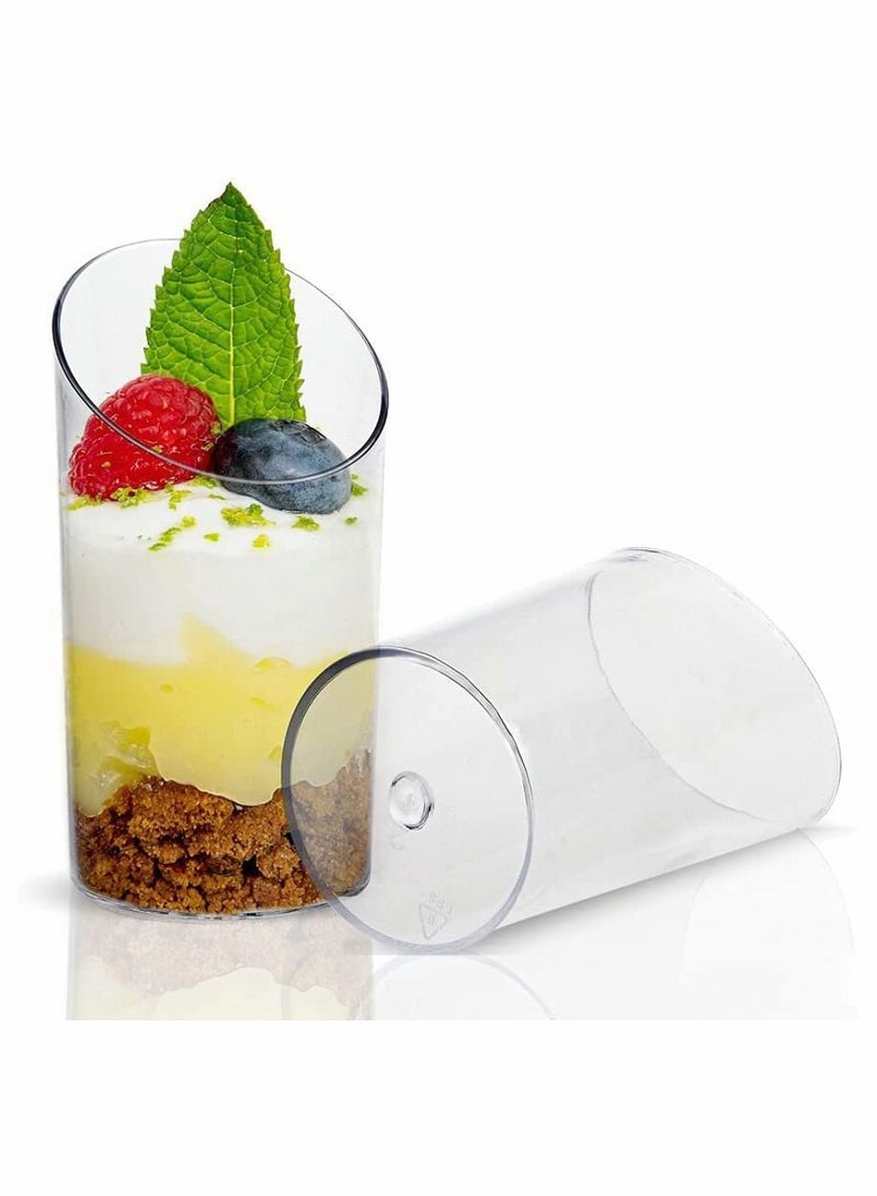 100 Clear Mini Dessert Cups 75ml Reusable Plastic Parfait Bowls for Pudding Mousse Party Serving