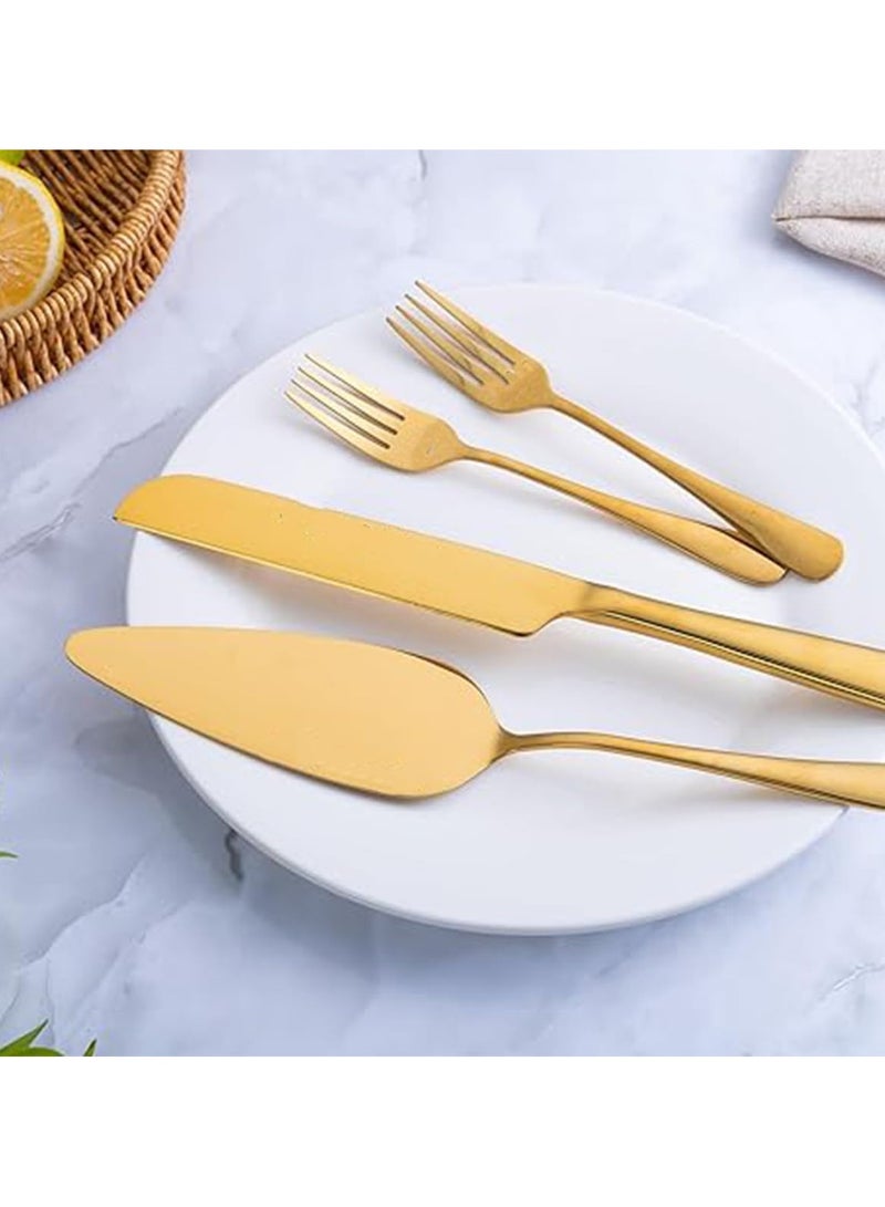 Cake Serving Set Wedding Cake Knife and Server Set with Forks Cake Cutting Utensils Stainless Steel Cake Cutter Serrated Cake Knife Professional Dessert Server for Cake Cheese Pie Pizza