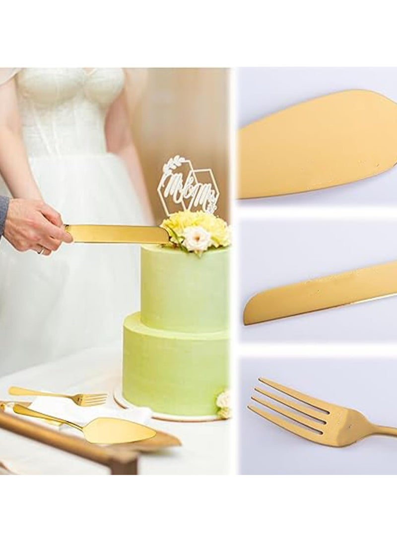 Cake Serving Set Wedding Cake Knife and Server Set with Forks Cake Cutting Utensils Stainless Steel Cake Cutter Serrated Cake Knife Professional Dessert Server for Cake Cheese Pie Pizza