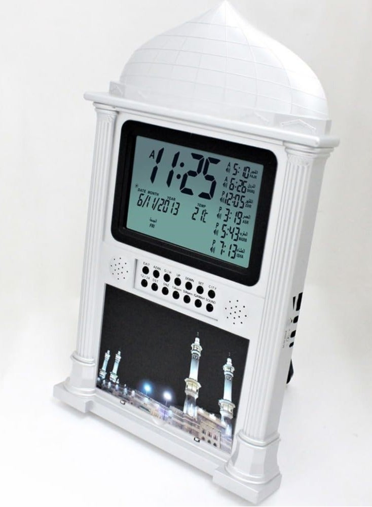 Wall-Mounted Digital Muslim Prayer Clock With LCD Display And Automatic Azan Alarm