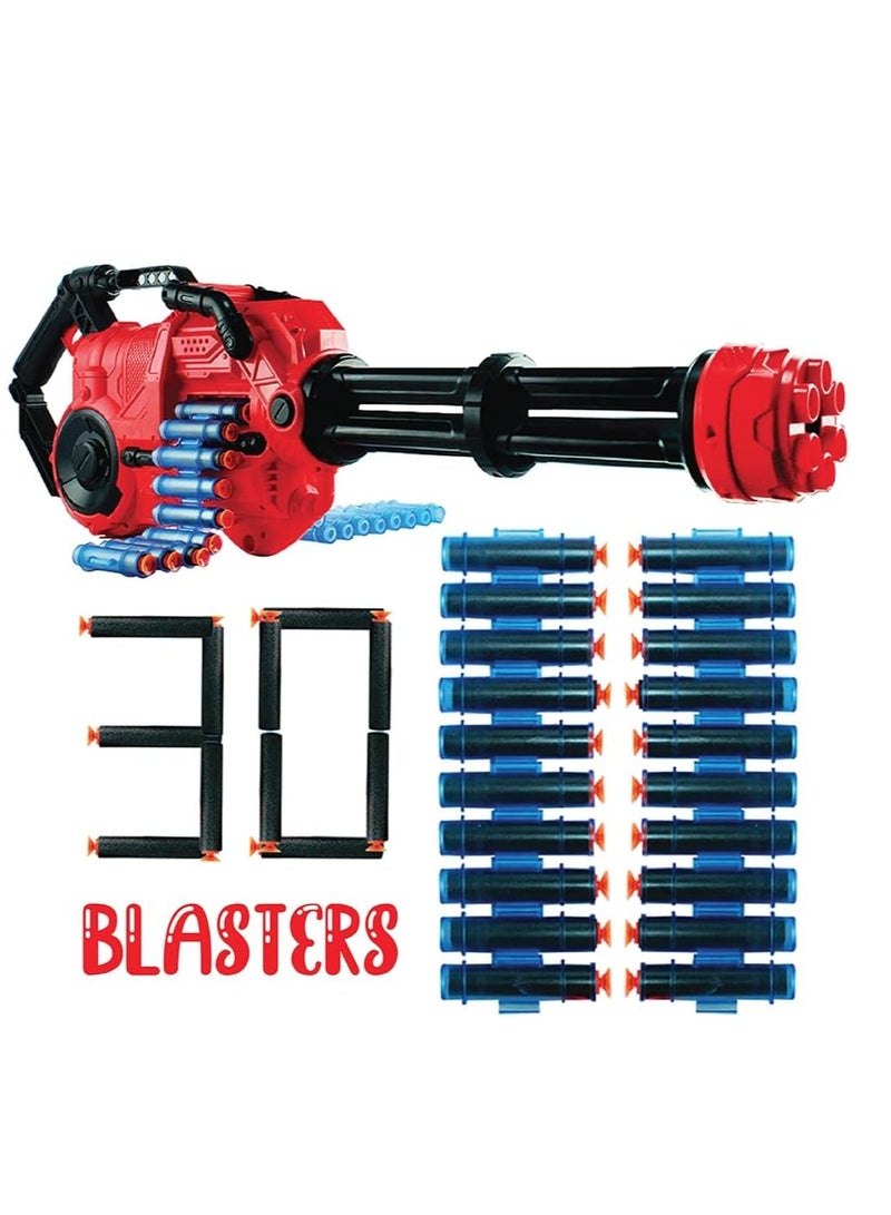 UKR 30 Bullet Automatic Blaster Gun - 73 cm Motorized Toy with 40 Darts Included & 100 Dart Refill | Large Safe Suction Cup Blasters with Rotating Feature