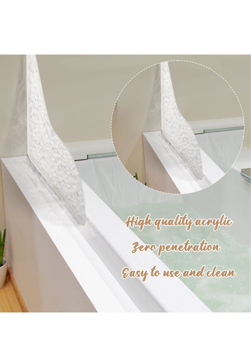 Acrylic Bathtub Splash Guards - 2PCS Self-Adhesive Water Ripple Corner Protectors for Shower, Clear Stone Design to Prevent Water Leakage and Keep Your Bathroom Dry