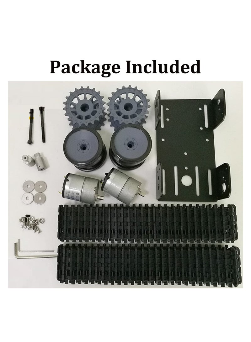 Smart DIY Tracked Robot Chassis Kit - Remote Control Caterpillar Tank with Dual Motors, Plastic Tracks for Arduino, Raspberry Pi, Micro:bit, Python & STEM Education