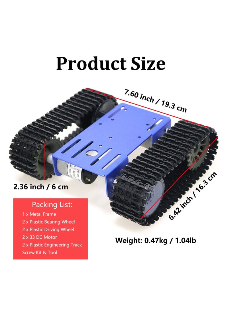 Smart DIY Tracked Robot Chassis Kit - Remote Control Caterpillar Tank with Dual Motors, Plastic Tracks for Arduino, Raspberry Pi, Micro:bit, Python & STEM Education