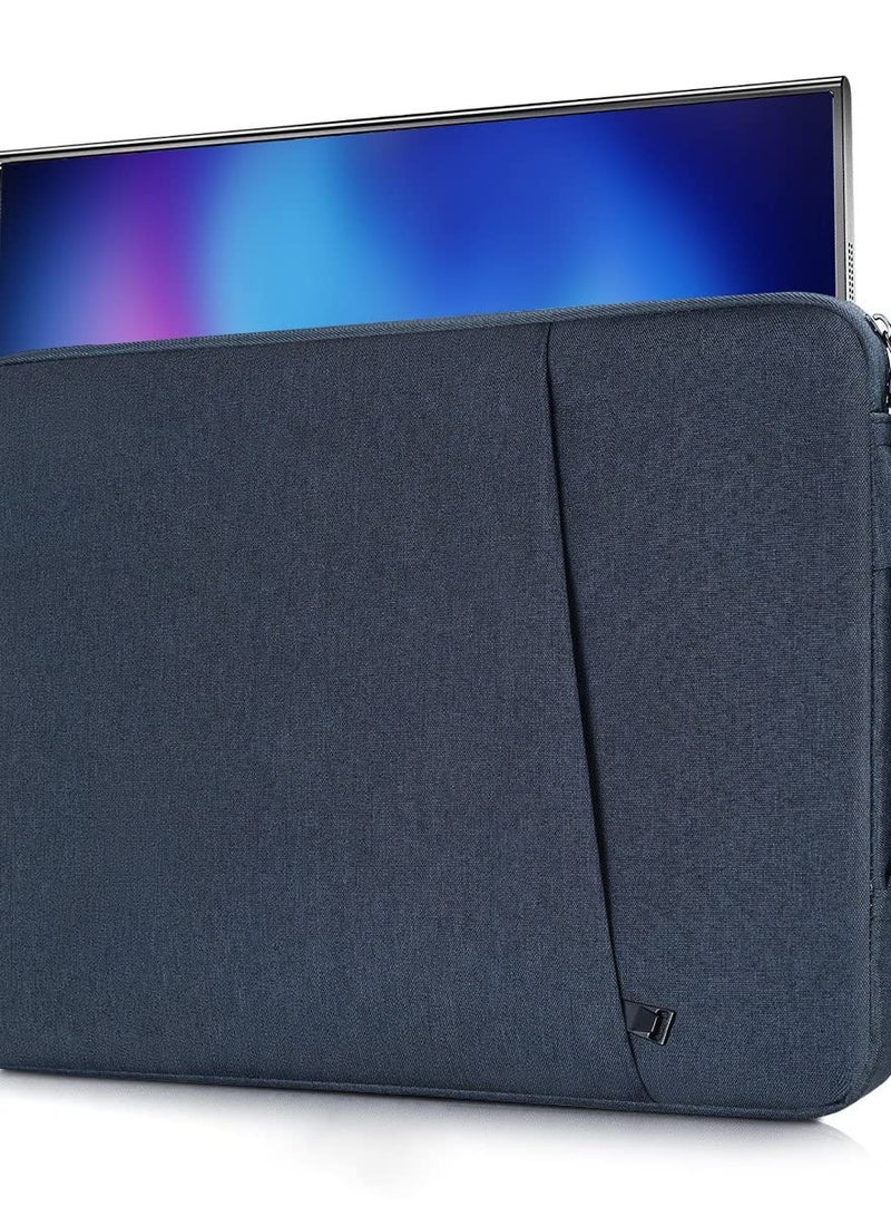 Navy Blue Portable Monitor Sleeve for 15.6 Inch Displays Compatible with Multiple Brands