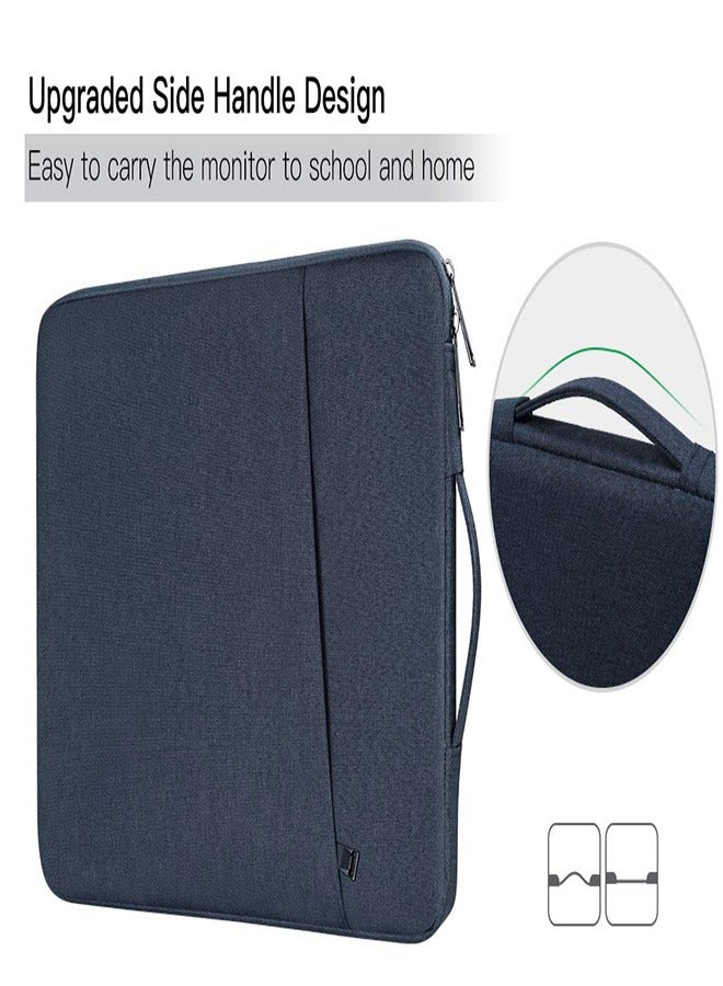 Navy Blue Portable Monitor Sleeve for 15.6 Inch Displays Compatible with Multiple Brands