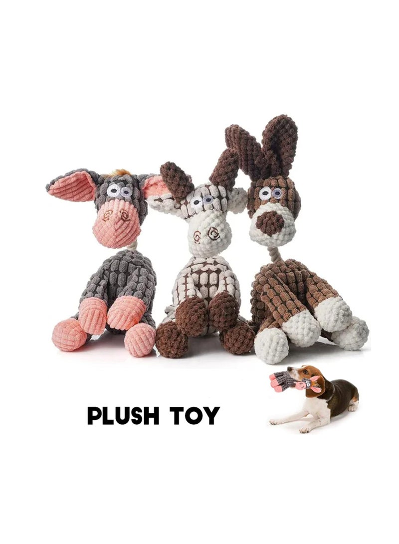 Durable Indestructible Plush Squeaker Toys for Small and Medium Dogs Set of 3 Perfect for Chewing and Play