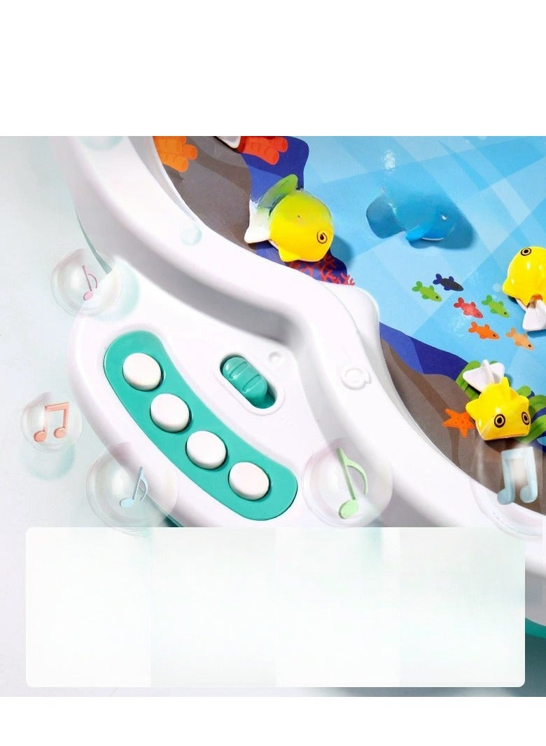 Children's Electric Fishing Toy Multifunctional Track Magnetic Levitation Music Baby Puzzle Early Parent-Child Interactive Fishing Table