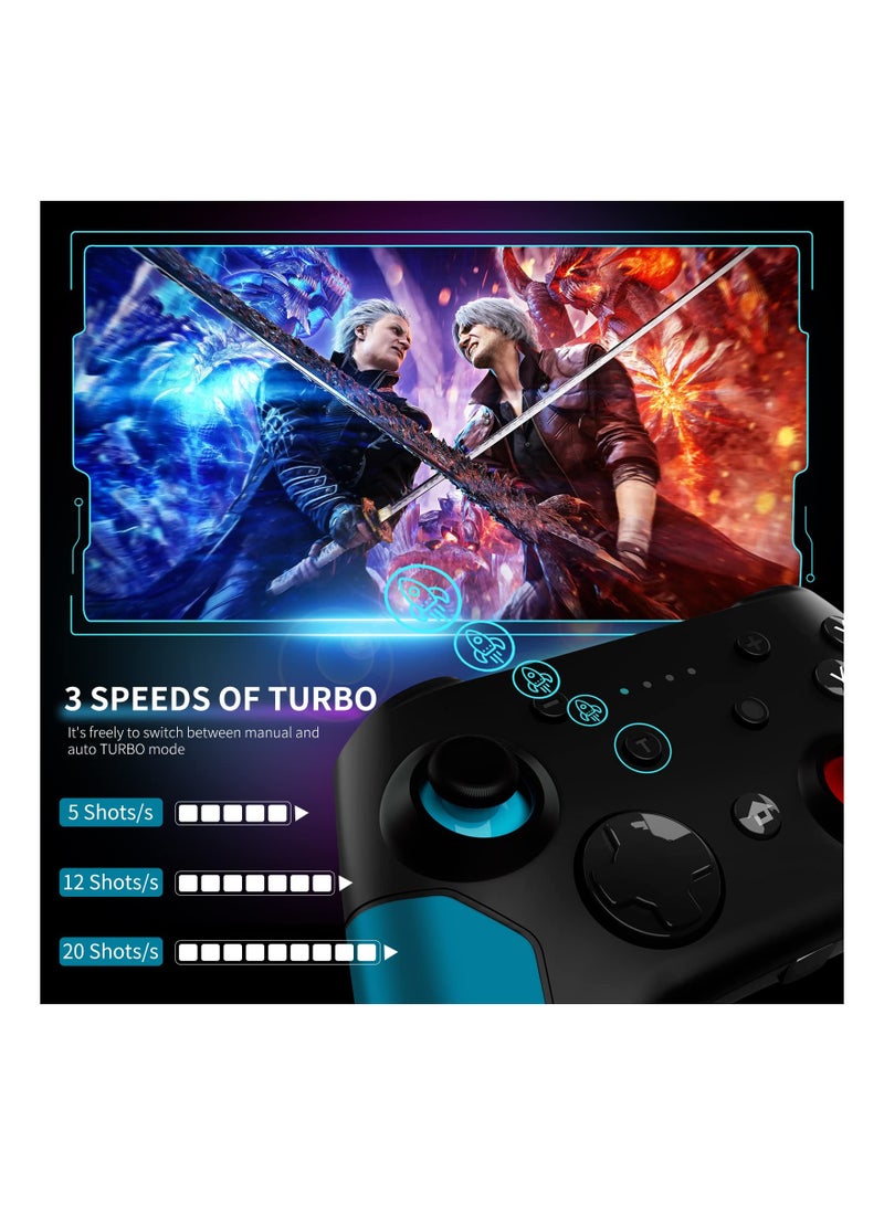 Wireless Pro Controller for Switch/ for Switch Lite Remote Pro Controller Gamepad Joystick with Dual Vibration, Gyro Axis, Motion Support Wake Up and Adjustable Turbo