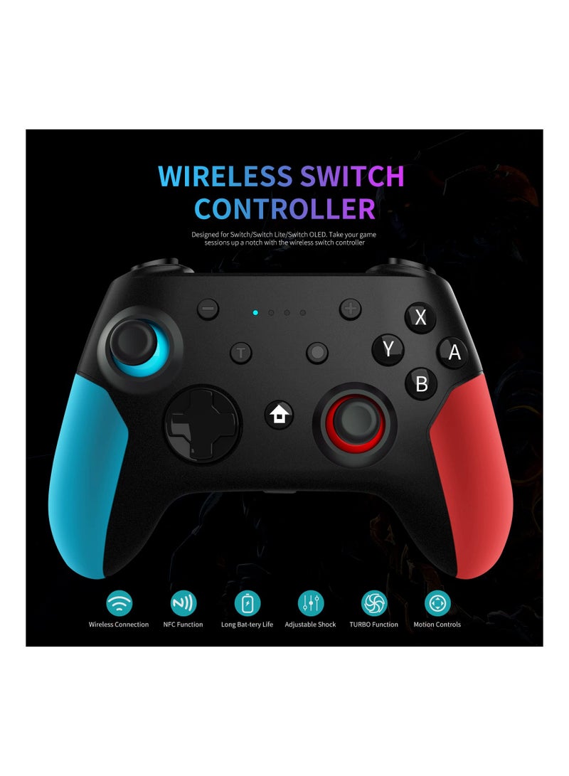 Wireless Pro Controller for Switch/ for Switch Lite Remote Pro Controller Gamepad Joystick with Dual Vibration, Gyro Axis, Motion Support Wake Up and Adjustable Turbo