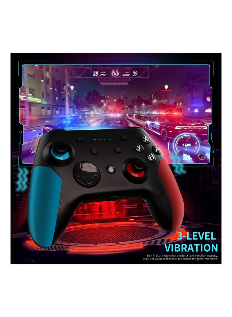 Wireless Pro Controller for Switch/ for Switch Lite Remote Pro Controller Gamepad Joystick with Dual Vibration, Gyro Axis, Motion Support Wake Up and Adjustable Turbo