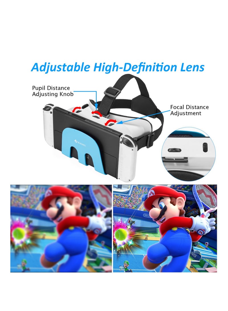 VR Headset for Nintendo Switch and OLED Model, Virtual Reality Goggles for Gaming Experience in White