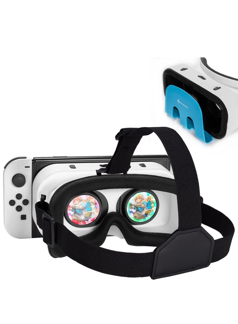 VR Headset for Nintendo Switch and OLED Model, Virtual Reality Goggles for Gaming Experience in White