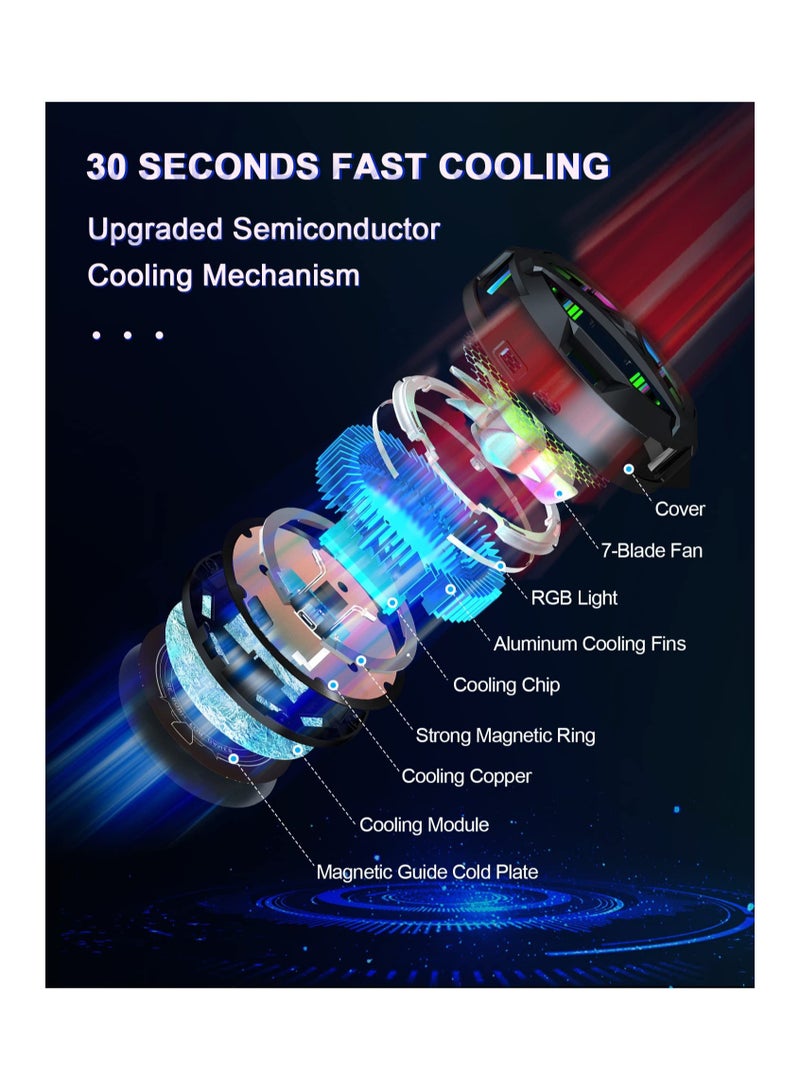 Steam Deck Cooling Fan with LED Temperature Display, 7-Blade Design, Dual-Speed Settings, Magnetic Heatsink, 7-Color RGB Cycle for Enhanced Performance and Cooling Efficiency