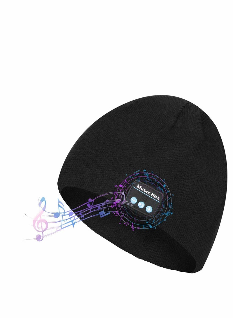 Bluetooth Beanie Hat for Men and Women, Wireless V5.0 Headphone Beanie, Soft Knit Winter Hat with Built-in Speakers, Perfect Gift for Music Lovers and Outdoor Activities