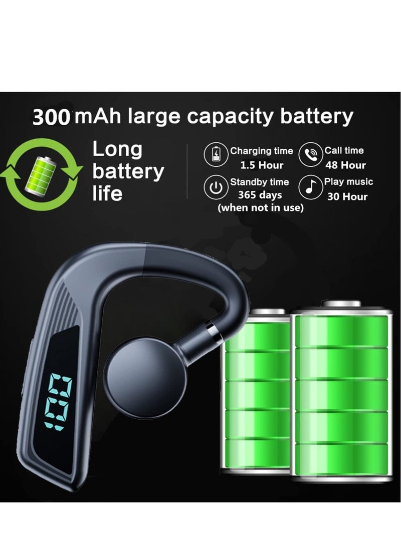 Wireless Bluetooth Headset with Noise Cancelling Mic - 48 Hours Talk Time, Ideal for Sports, Business, Office, Driving, and Trucking - Comfortable Earpiece for Cell Phones